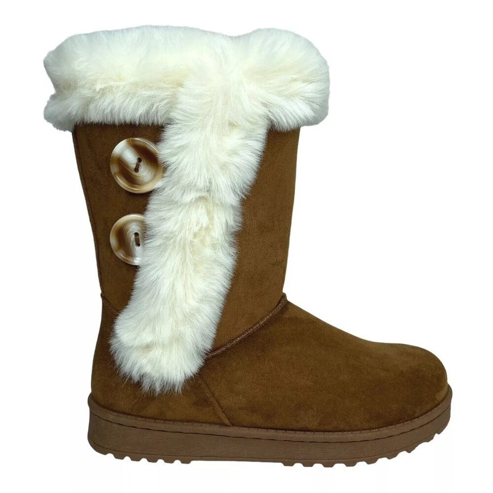 So‎ Abigail Women's Lined Winter Boots Size 6 Brown Faux-Fur Lining